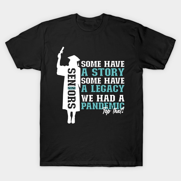 Pandemic Graduation | White And Blue Text Funny Graduation T-Shirt by Estrytee